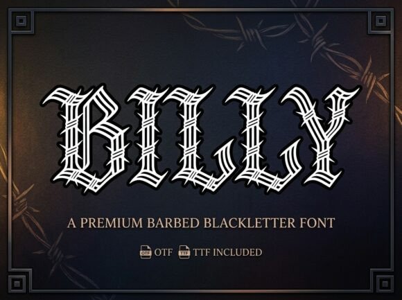 Billy: Unleashing Industrial Aggression Through Premium Blackletter Typography