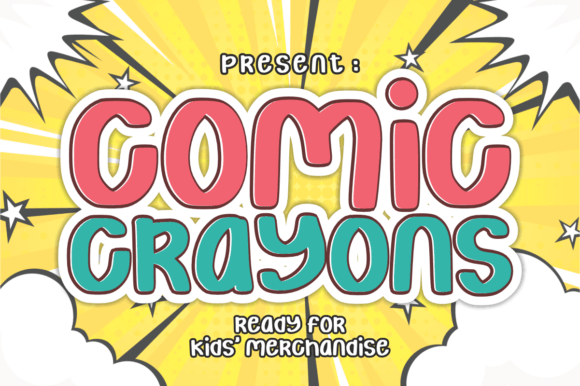 Comic Crayons: Bold Display Font for Kids Merch